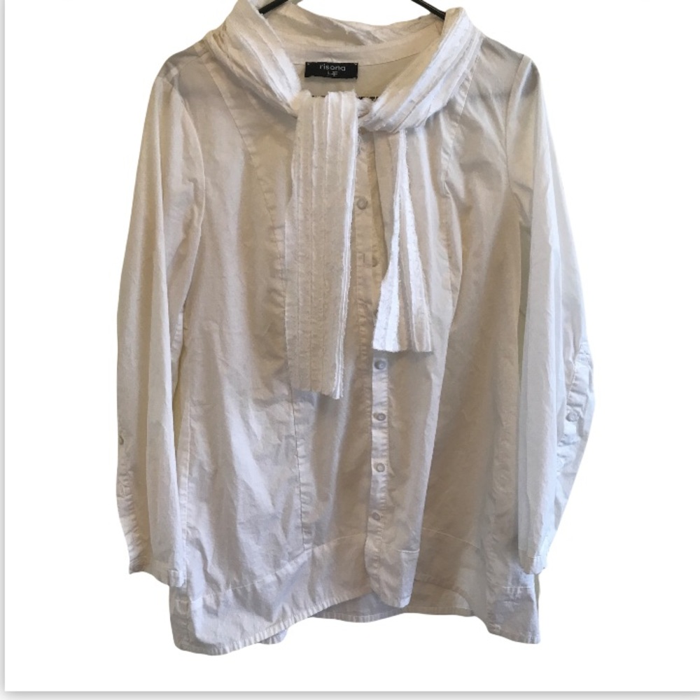 Rare Risona Tomo White Scarf Shirt - Picture 6 of 11